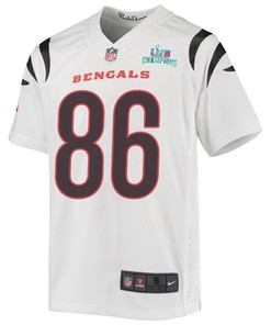Devin Asiasi 86 Cincinnati Bengals Super Bowl LVII Champions Youth Game Jersey - White