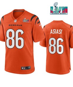 Devin Asiasi 86 Cincinnati Bengals Super Bowl LVII Men Game Jersey- Orange