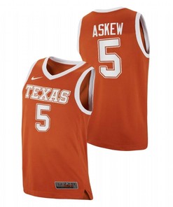 Devin Askew 5 Texas Longhorns College Basketball 2023 Top Transfers Men Jersey - Orange
