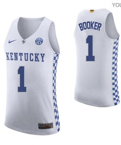 Devin Booker 1 Kentucky Wildcats Elite Basketball Road Youth Jersey - White