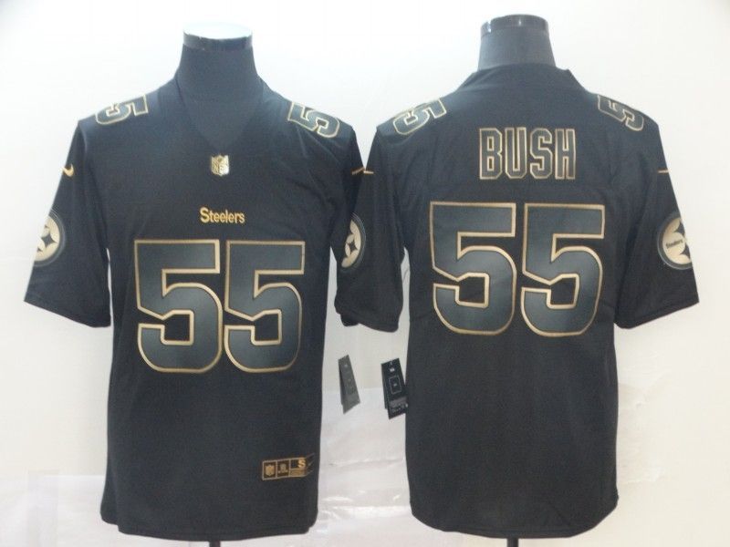 Devin Bush Jr #55 Pittsburgh Steelers Nfl Explosion Legendary Gold Black Jersey