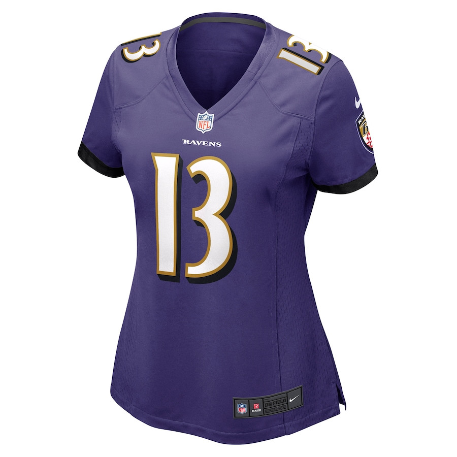 Devin Duvernay 13 Baltimore Ravens Women's Game Jersey - Purple