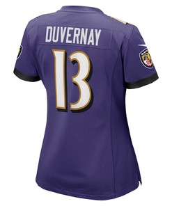 Devin Duvernay 13 Baltimore Ravens Women's Game Jersey - Purple