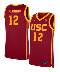 Devin Fleming 12 USC Trojans Elite Basketball Men Jersey - Red