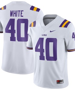 Devin White #40 LSU Tigers Game Jersey - White