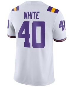 Devin White #40 LSU Tigers Game Jersey - White