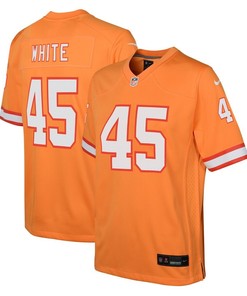 Devin White 45 Tampa Bay Buccaneers Throwback Game Youth Jersey - Orange