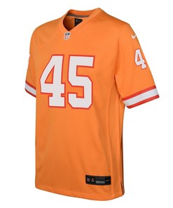 Devin White 45 Tampa Bay Buccaneers Throwback Game Youth Jersey - Orange