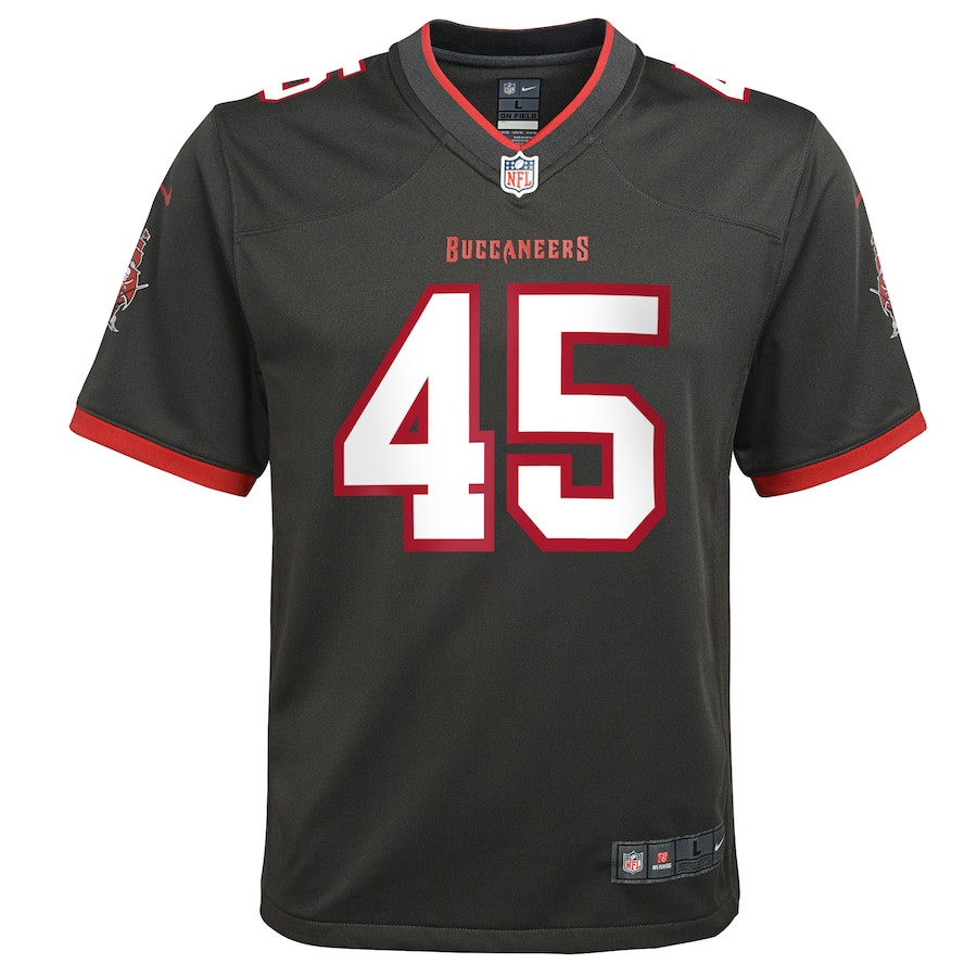 Devin White 45 Tampa Bay Buccaneers Youth Alternate Game Jersey - Pewter