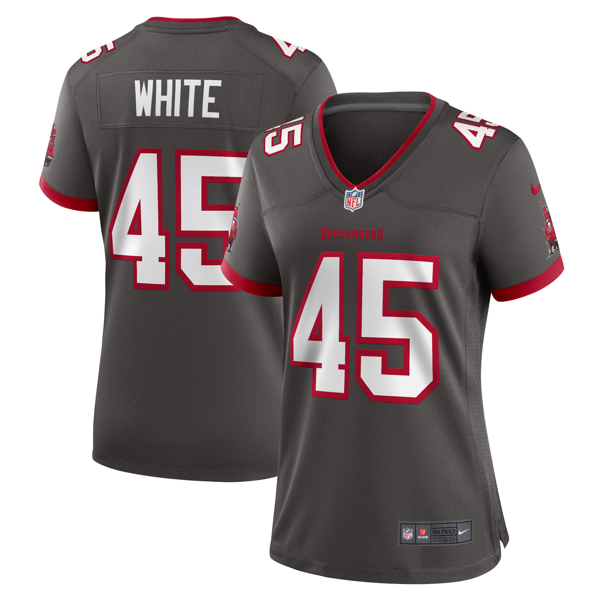 Devin White Tampa Bay Buccaneers Womens Game Jersey Pewter Nfl