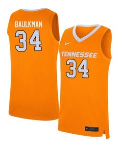 Devon Baulkman 34 Tennessee Volunteers Elite Basketball Men Jersey - Orange