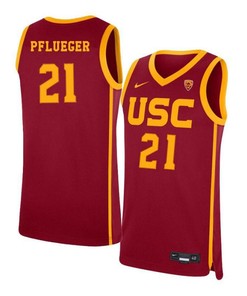 Devon Pflueger 21 USC Trojans Elite Basketball Men Jersey - Red
