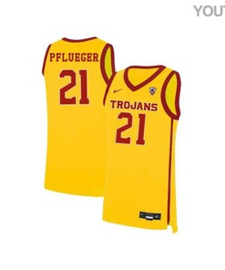 Devon Pflueger 21 USC Trojans Elite Basketball Youth Jersey - Yellow