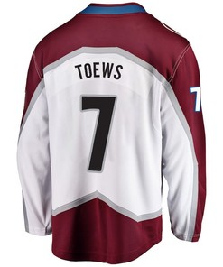 Devon Toews 7 Colorado Avalanche Stanley Cup 2023 Playoffs Patch Away Breakaway Men Jersey - White