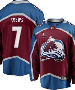 Devon Toews 7 Colorado Avalanche Stanley Cup 2023 Playoffs Patch Home Breakaway Men Jersey - Burgundy