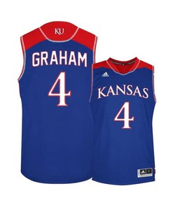 Devonte Graham 4 Kansas Jayhawks Basketball Men Jersey - Blue