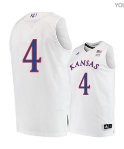 Devonte Graham 4 Kansas Jayhawks Basketball Youth Jersey - White