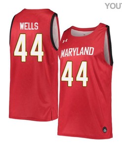 Dez Wells 44 Maryland Terrapins Retro Basketball Youth Jersey - Red