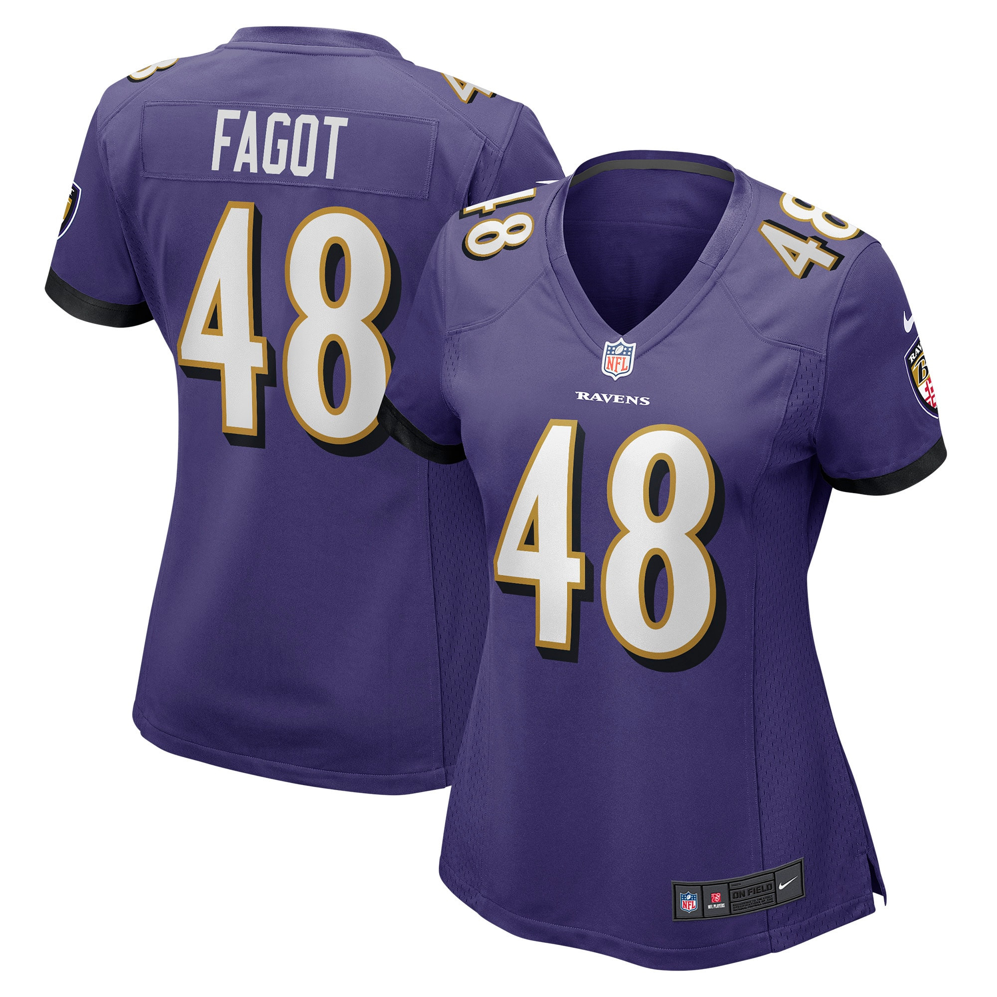 Diego Fagot Baltimore Ravens Womens Player Game Jersey - Purple Nfl