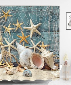 Digital Printed Star Shower Curtain - Abstract Design with Waterproof Material for Bathroom Decor 