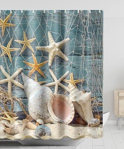 Digital Printed Star Shower Curtain - Abstract Design with Waterproof Material for Bathroom Decor