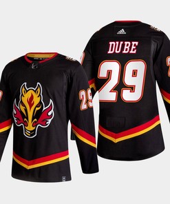 Dillon Dube 29 Calgary Flames Alternate Black Jersey 2022-23