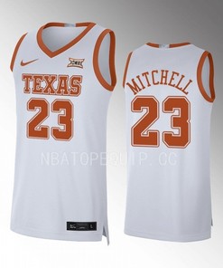 Dillon Mitchell 23 Texas Longhorns White Jersey 2022-23 Limited Basketball