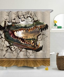 Dinosaur Waterproof Shower Curtain Fabric Bathroom Decor for a Dino-Inspired Bathroom