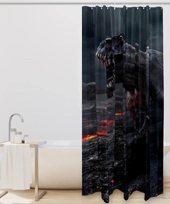 Dinosaurs Shower Curtain Waterproof Washable Bath Curtains Bathroom Curtain for a Fun Kids' Bathroom