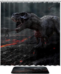Dinosaurs Waterproof Shower Curtain Bathroom Curtain for a Playful Kids' Bathroom