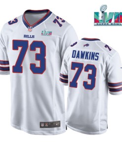 Dion Dawkins 73 Buffalo Bills Super Bowl LVII Away Player Men Jersey - White Jersey