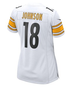 Diontae Johnson 18 Pittsburgh Steelers Women's Game Player Jersey - White
