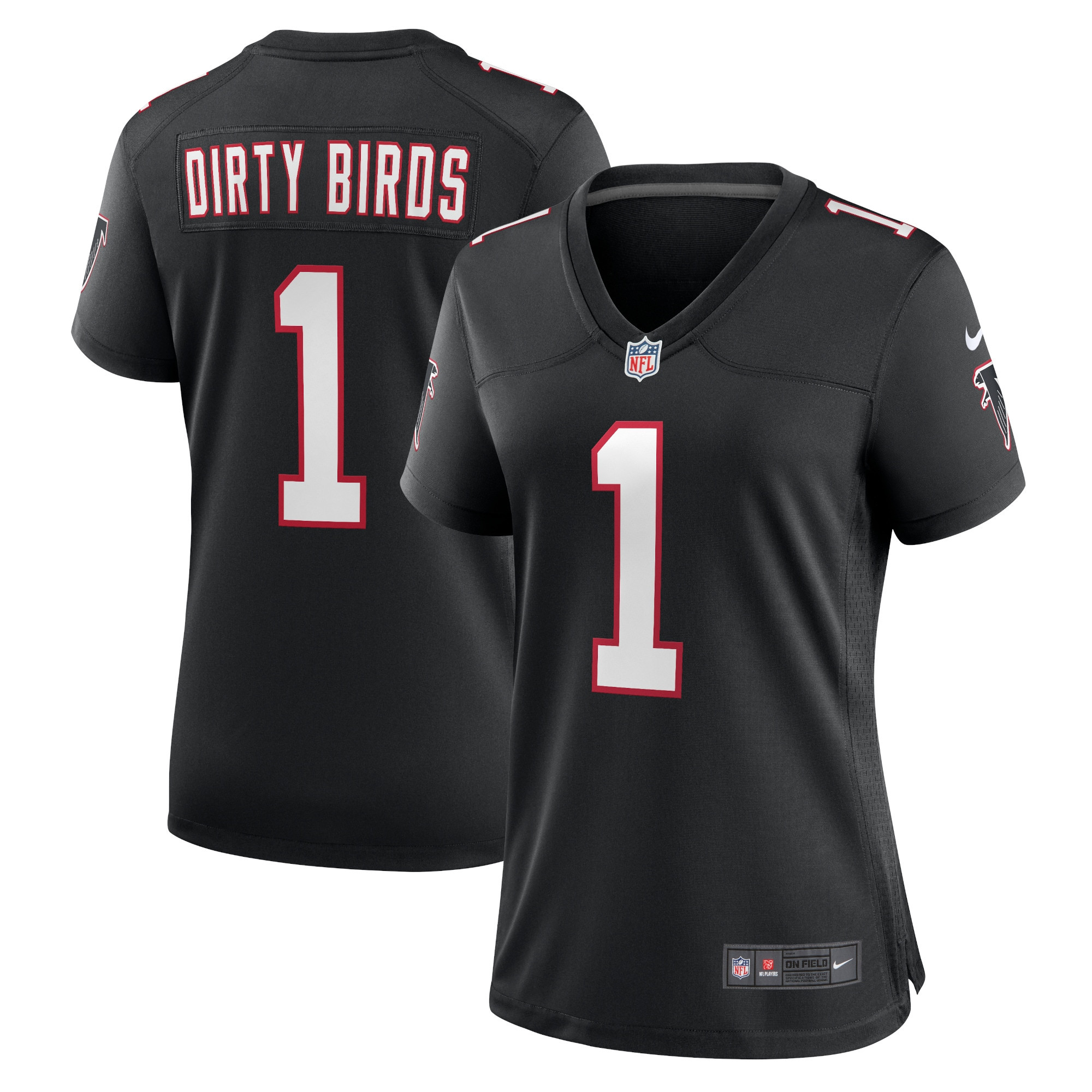 Dirty Birds Atlanta Falcons Womens Throwback Game Jersey - Black Nfl