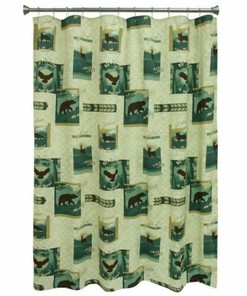Discover The Wild Shower Curtain - Bear Deer Eagle Fox Cabin Lodge Bath Curtain for Rustic Bathroom Decor