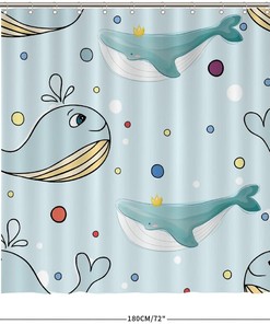 Discover the Beauty of the Ocean with Sea Whale Shower Curtain featuring Sea Theme by ArogGeld