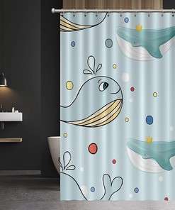 Discover the Beauty of the Ocean with Sea Whale Shower Curtain featuring Sea Theme by ArogGeld