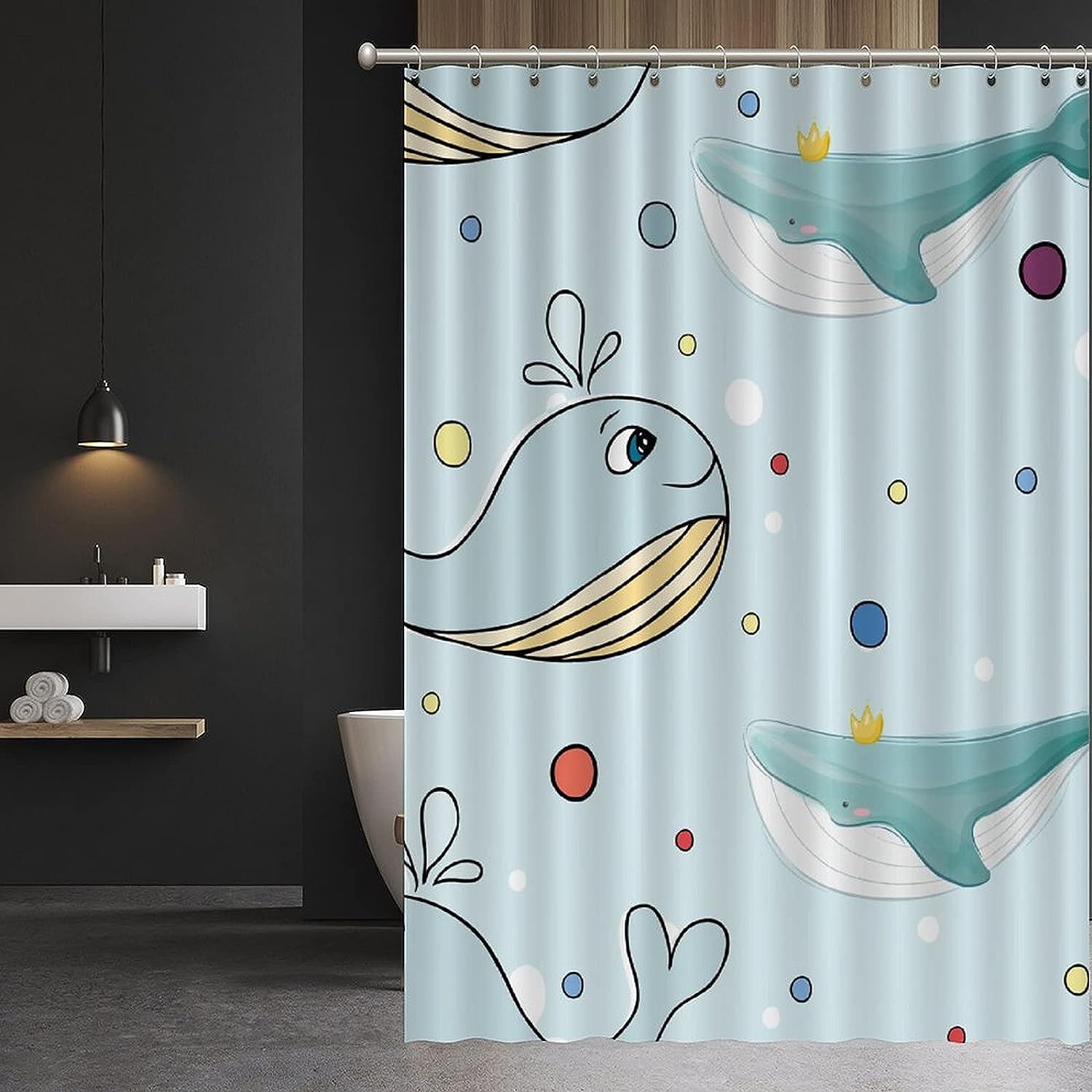 Discover the Beauty of the Ocean with Sea Whale Shower Curtain featuring Sea Theme by ArogGeld