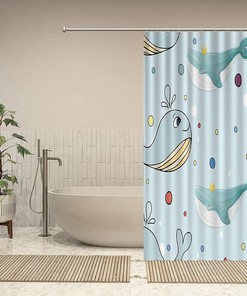 Discover the Beauty of the Ocean with Sea Whale Shower Curtain featuring Sea Theme by ArogGeld