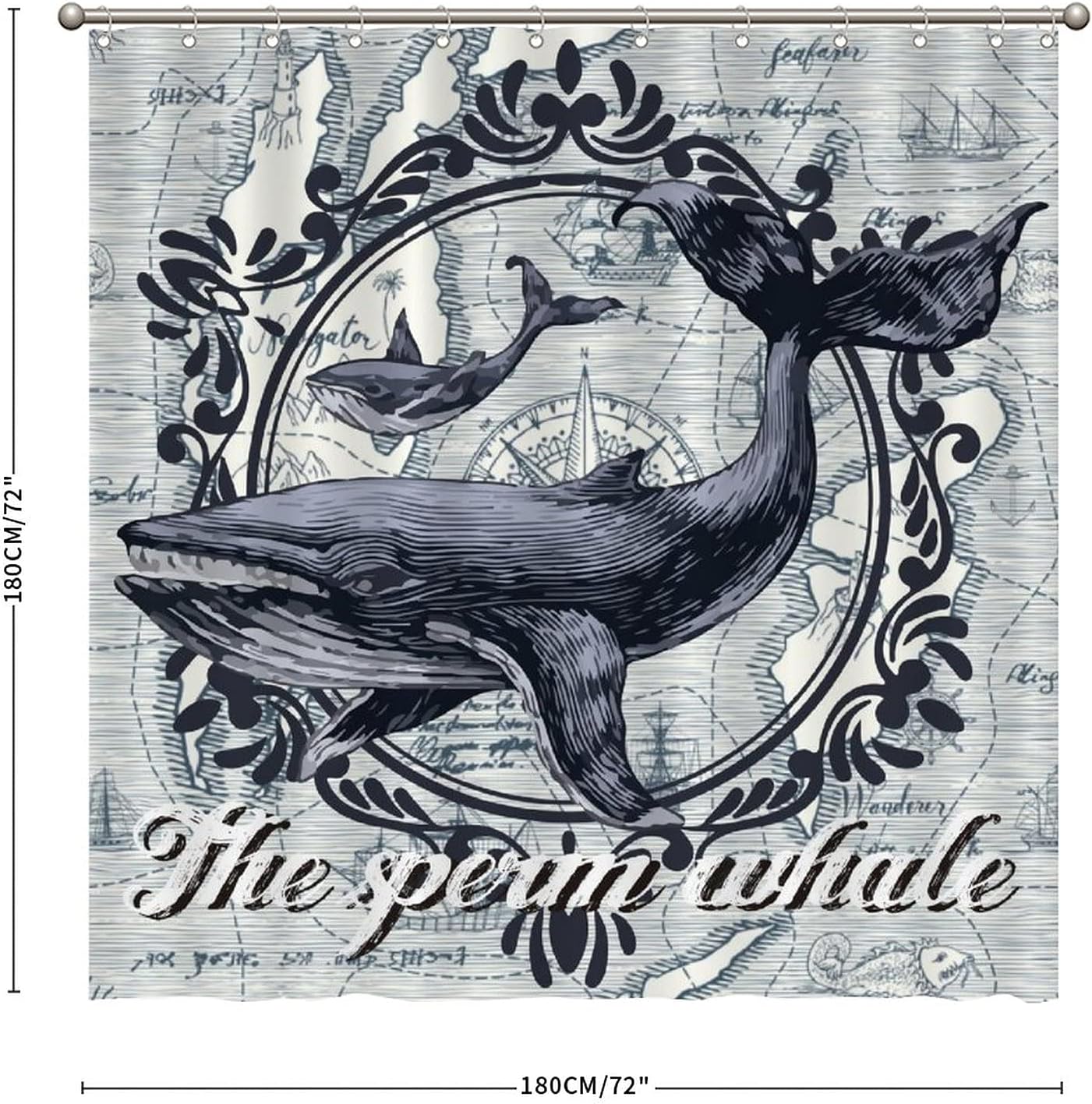 Discover the Wonders of the Ocean with The Sperm Whale Shower Curtain featuring Ocean wildlife Animal by ArogGeld