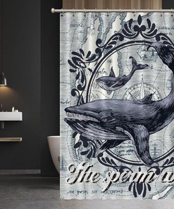 Discover the Wonders of the Ocean with The Sperm Whale Shower Curtain featuring Ocean wildlife Animal by ArogGeld