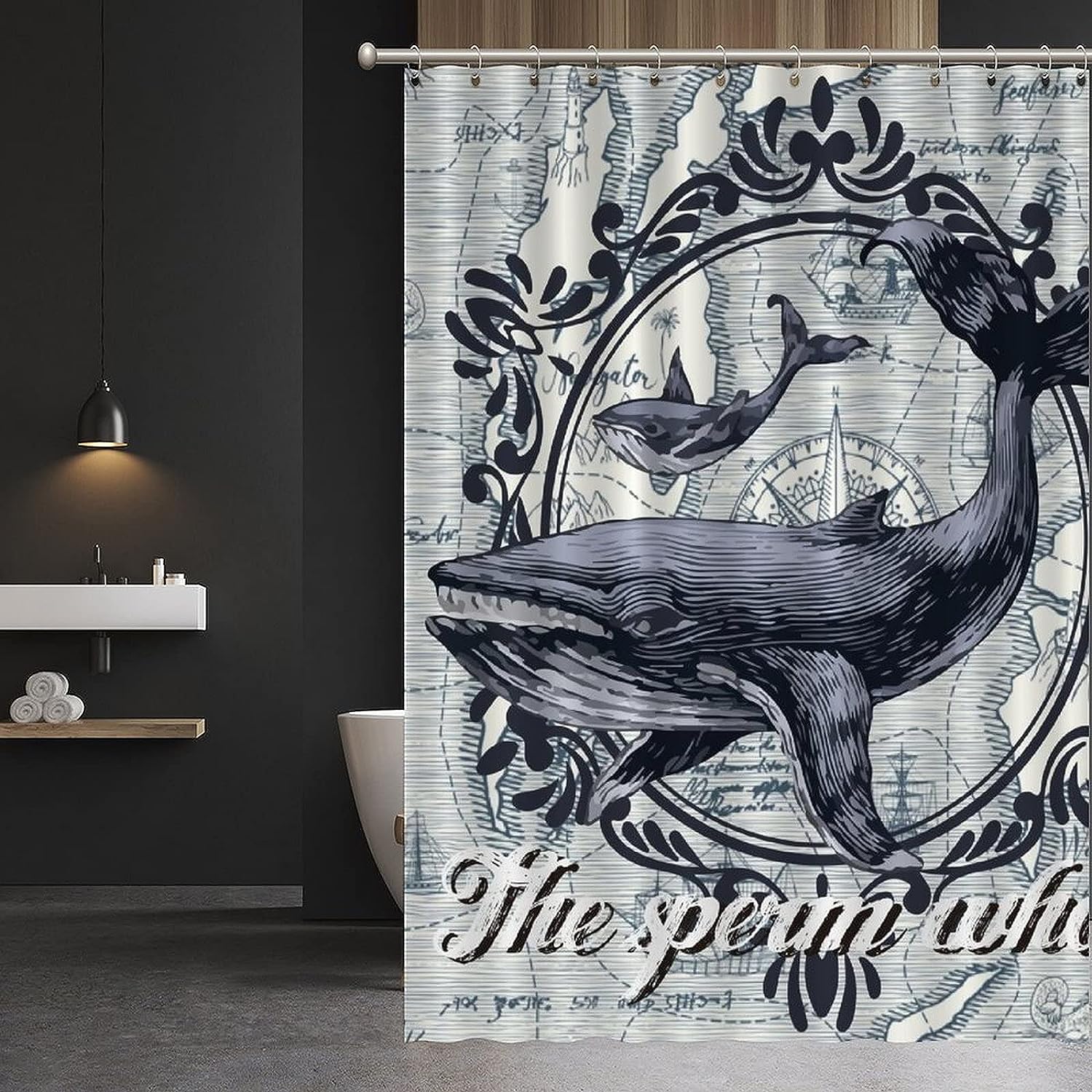 Discover the Wonders of the Ocean with The Sperm Whale Shower Curtain featuring Ocean wildlife Animal by ArogGeld