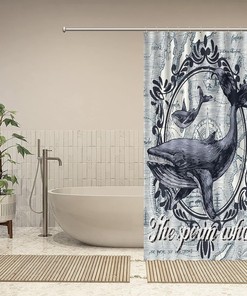 Discover the Wonders of the Ocean with The Sperm Whale Shower Curtain featuring Ocean wildlife Animal by ArogGeld