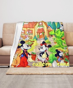 Disney Mickey Mouse Custom Name Blanket Baby Girl Boy Blanket Personalized Blanket Gifts