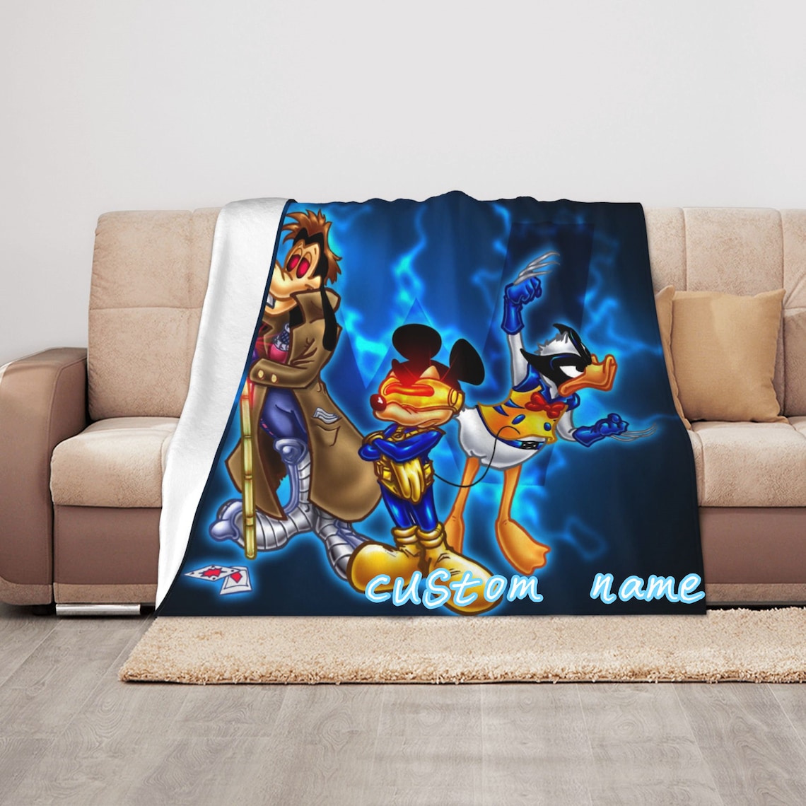 Disney Mickey Mouse Custom Name Blanket Baby Girl Boy Blankets Personalized Blanket Gifts