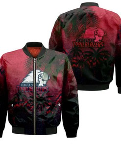 Dixie State Trailblazers Bomber Jacket Coconut Tree Tropical Grunge - NCAA