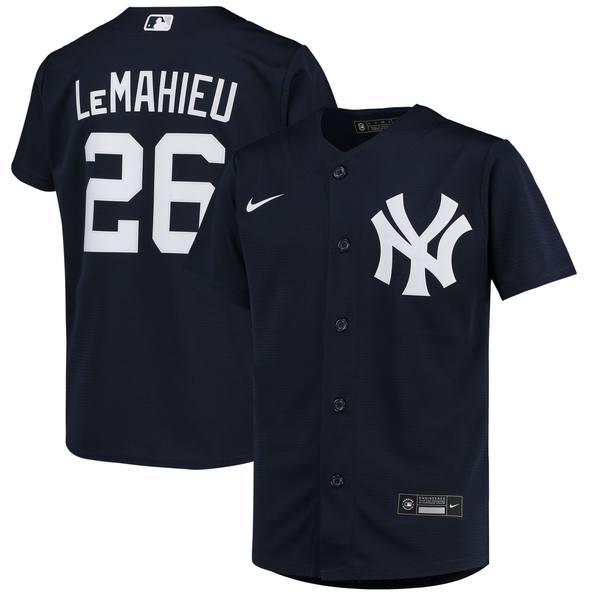 Dj Lemahieu New York Yankees Alternate Replica Player Jersey - Navy Mlb