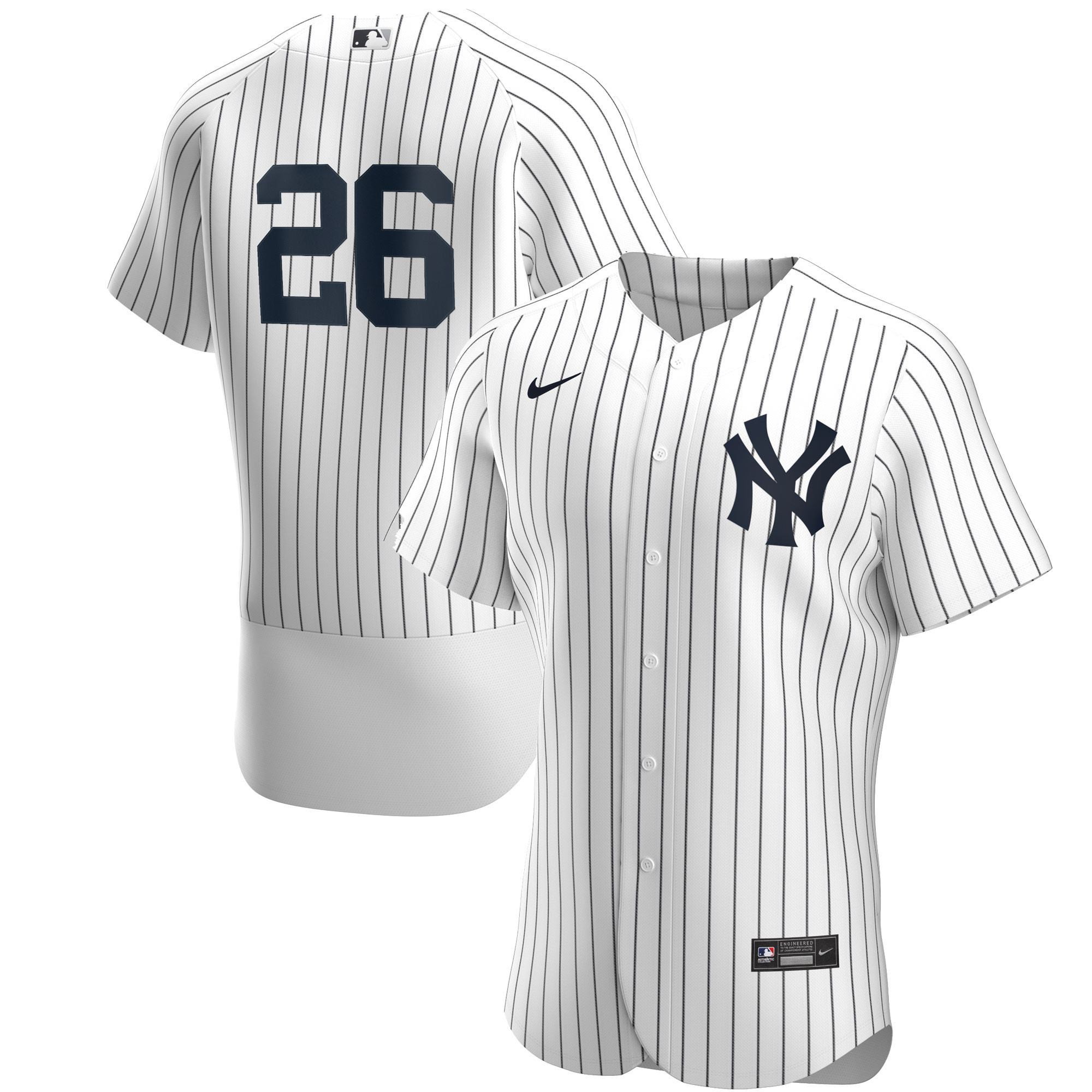 Dj Lemahieu New York Yankees Home Authentic Player Jersey - White/navy Mlb