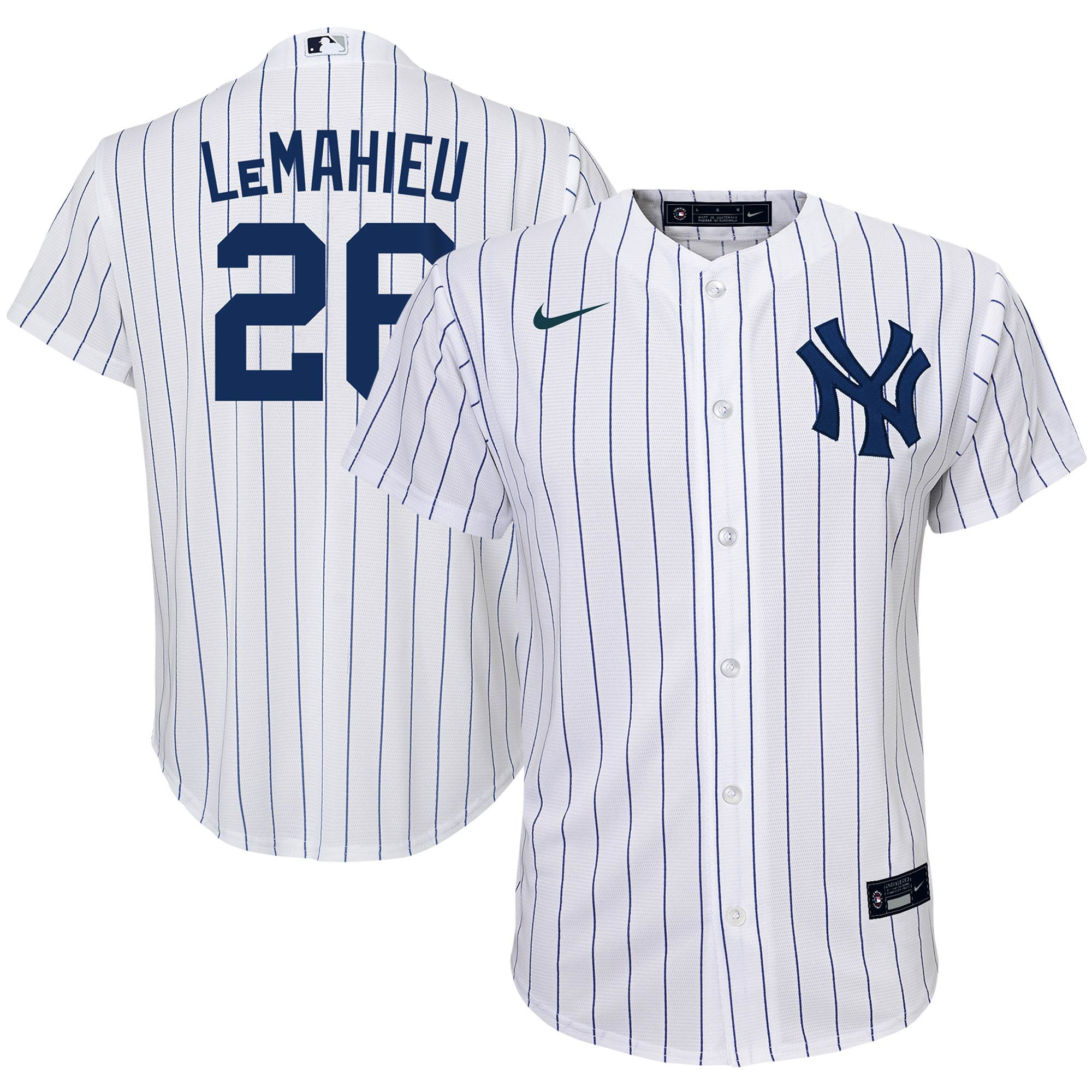 Dj Lemahieu New York Yankees Home Replica Player Jersey White Mlb