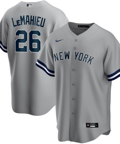 Dj Lemahieu New York Yankees Road Replica Player Jersey - Gray Mlb