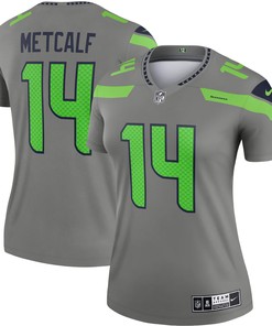 Dk Metcalf Seattle Seahawks Womens Inverted Legend Jersey - Gray Nfl